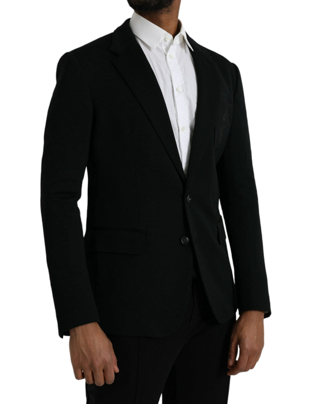 Dolce & Gabbana Black Wool Notch Single Breasted Coat Blazer by Dolce & Gabbana