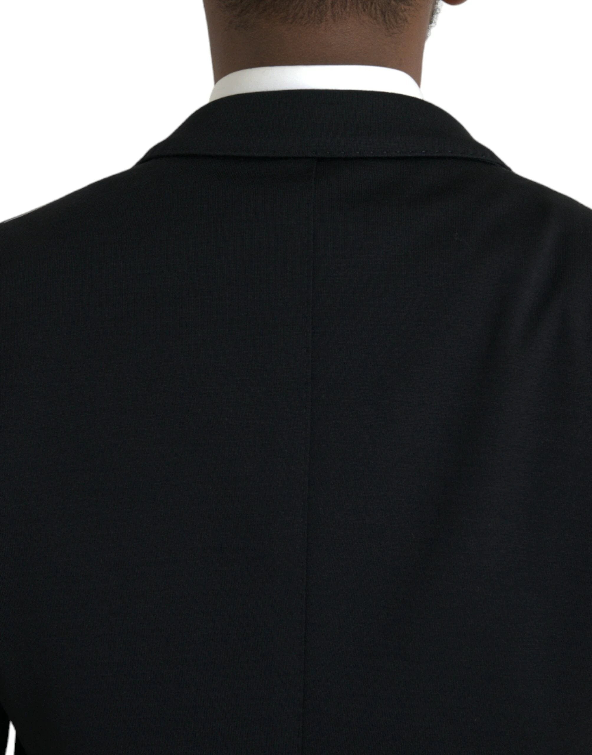 Dolce & Gabbana Black Wool Notch Single Breasted Coat Blazer by Dolce & Gabbana