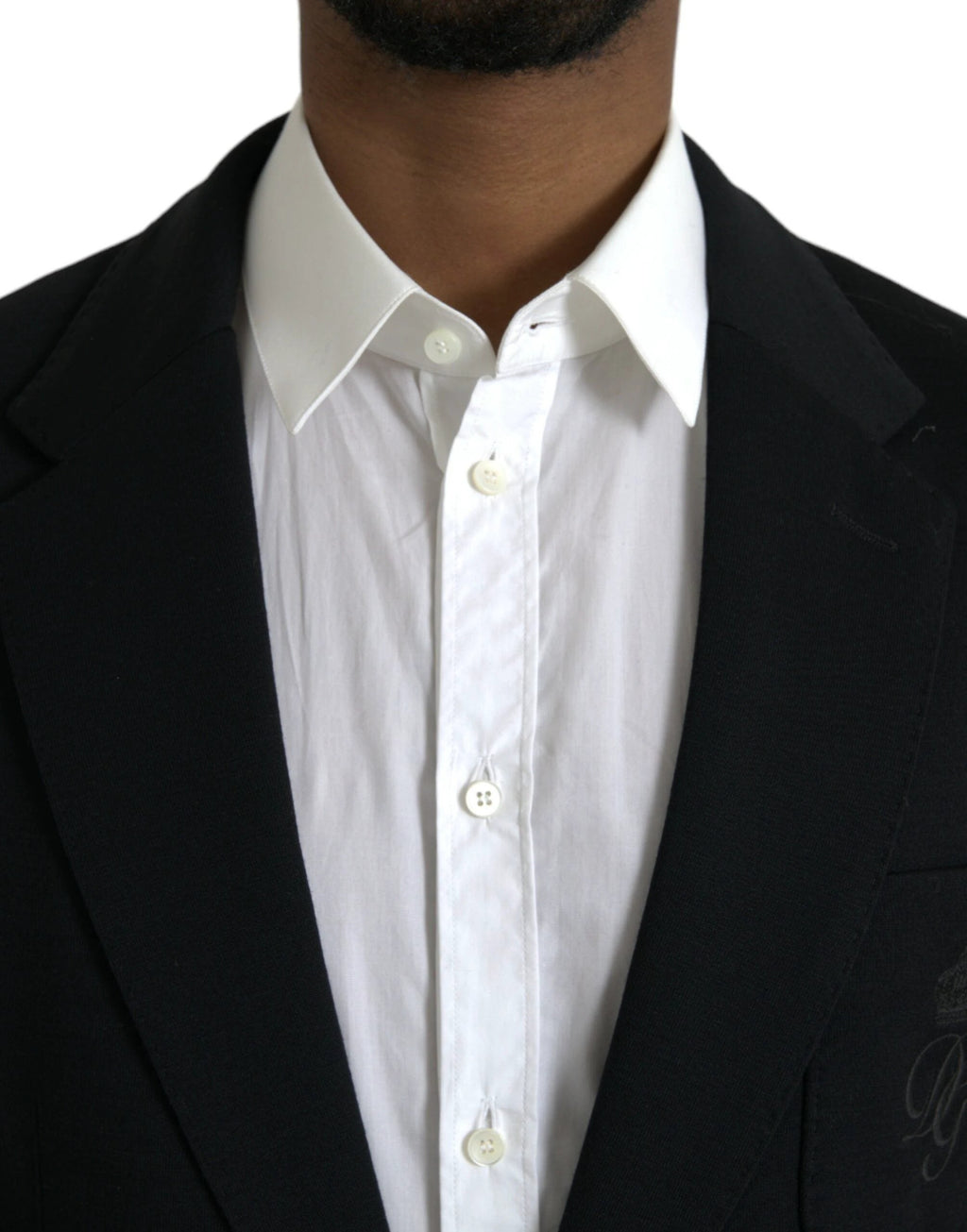 Dolce & Gabbana Black Wool Notch Single Breasted Coat Blazer by Dolce & Gabbana