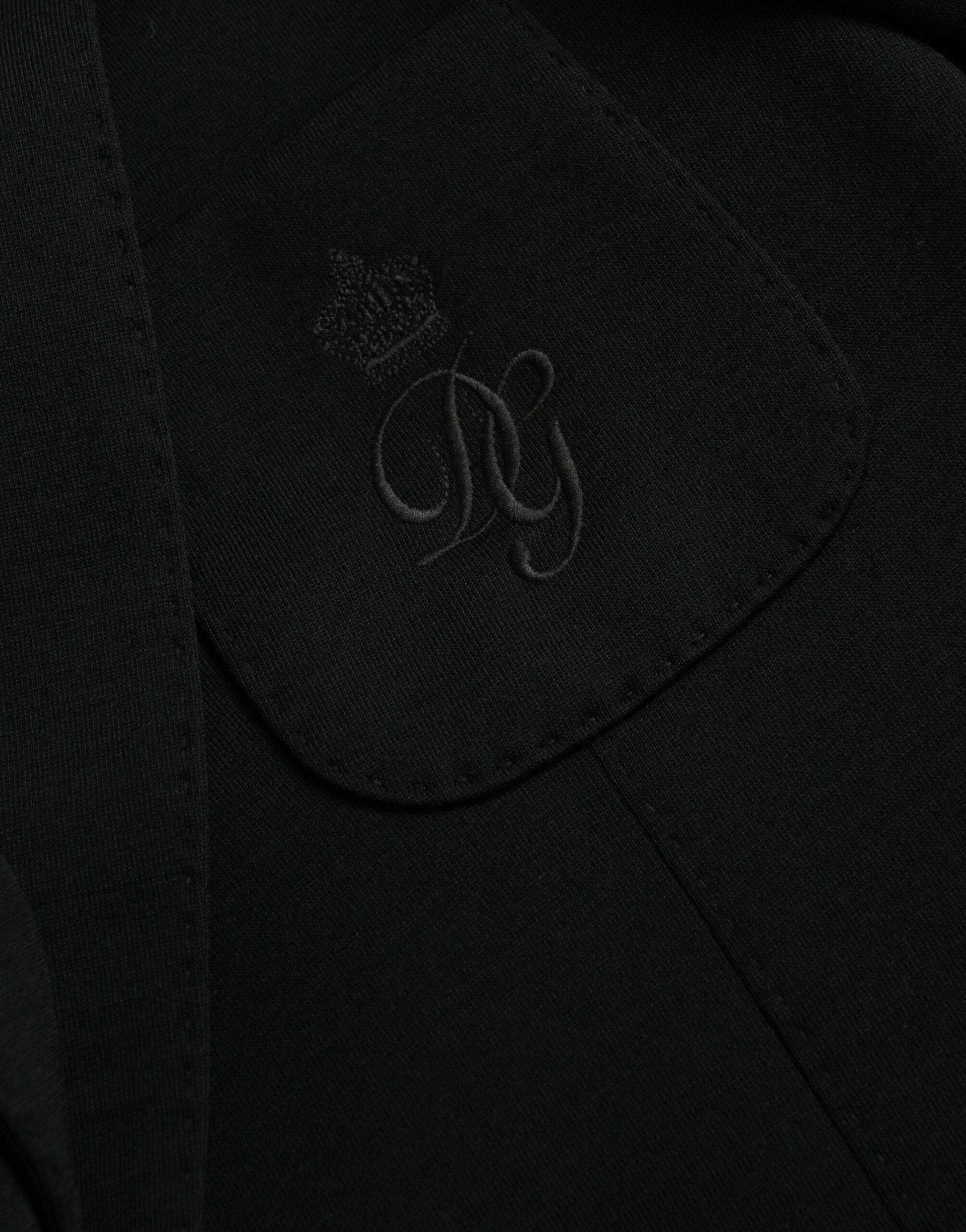 Dolce & Gabbana Black Wool Notch Single Breasted Coat Blazer by Dolce & Gabbana