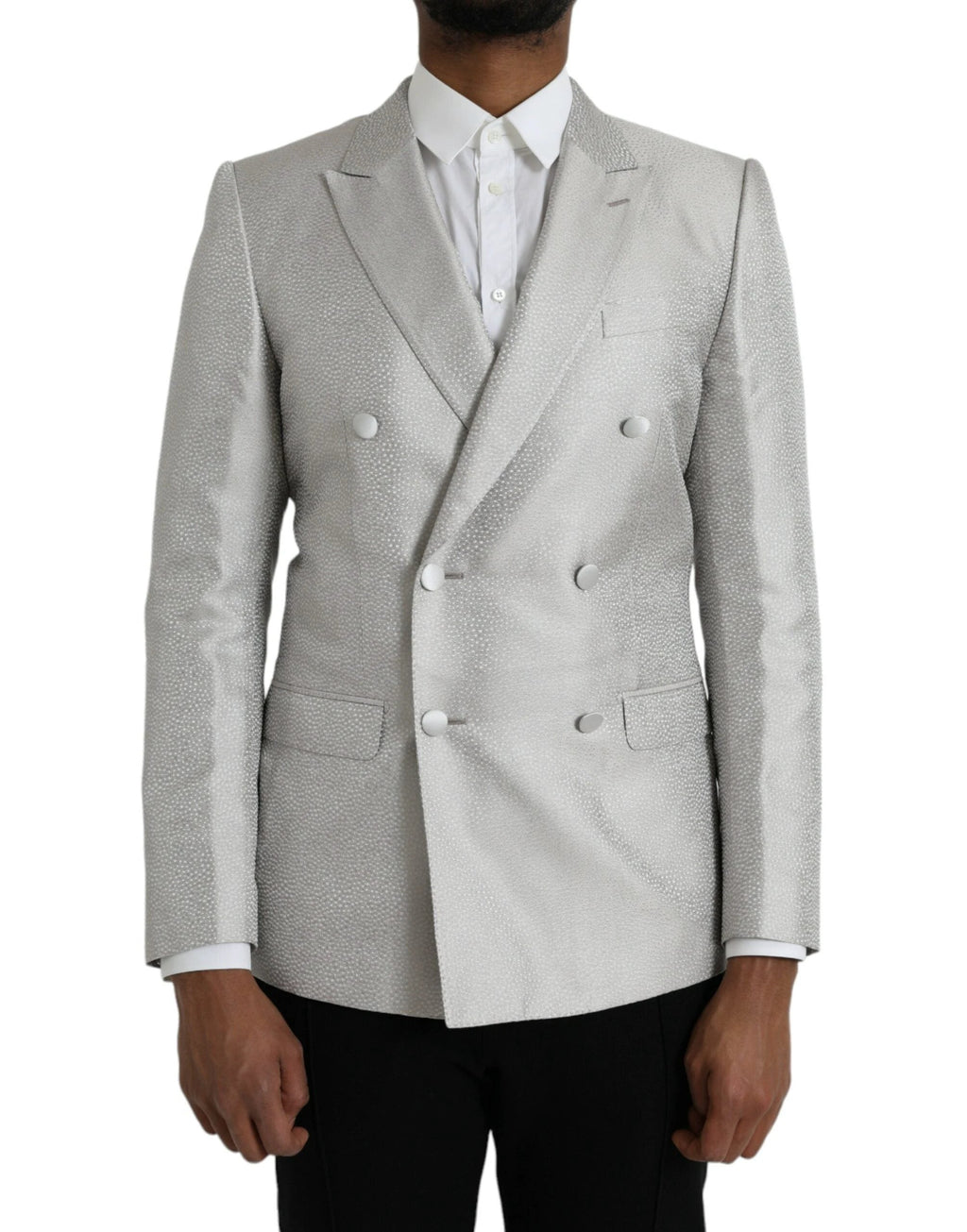 Dolce & Gabbana Off White MARTINI Double Breasted Coat Blazer by Dolce & Gabbana