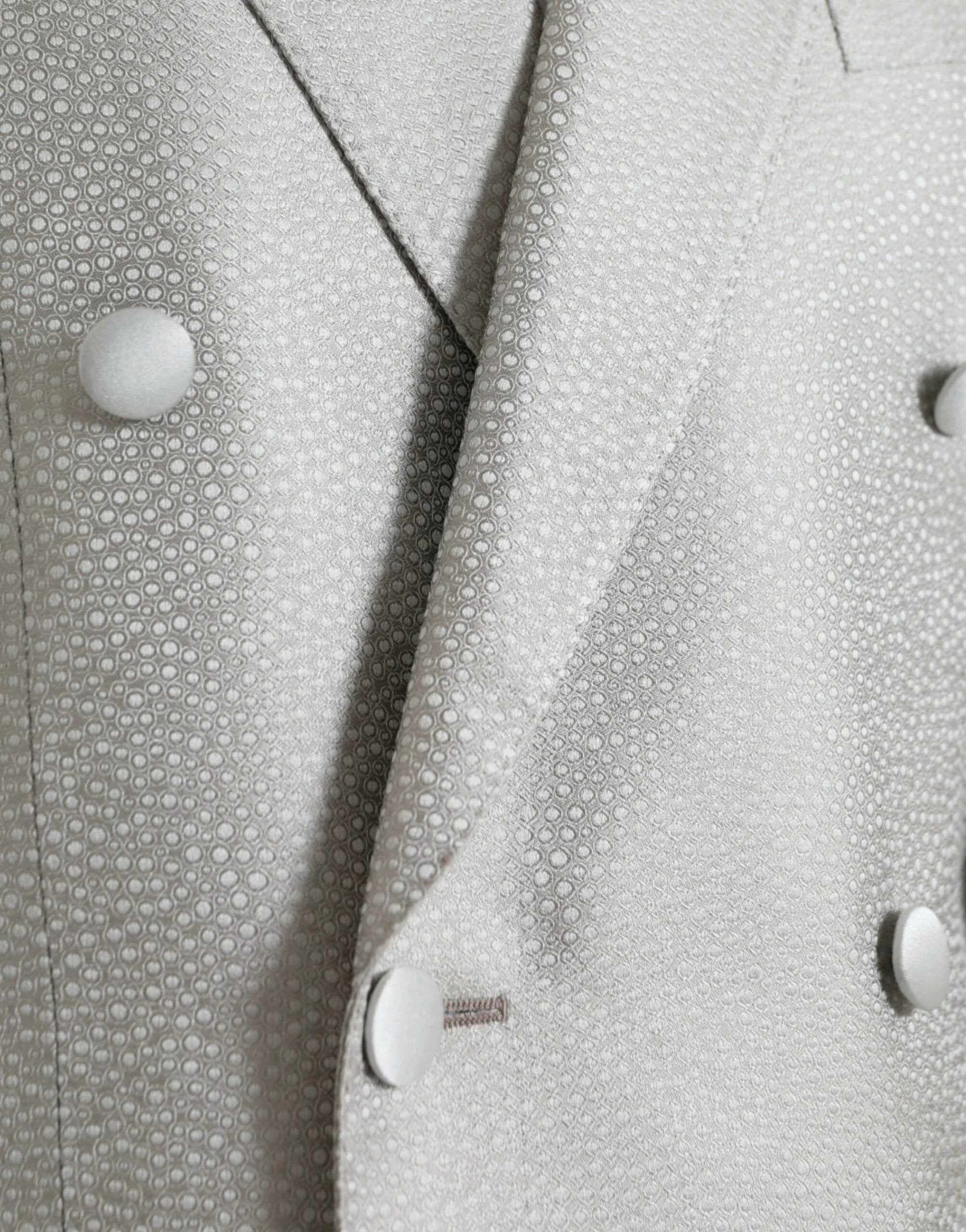 Dolce & Gabbana Off White MARTINI Double Breasted Coat Blazer by Dolce & Gabbana