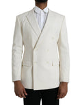 Dolce & Gabbana White Wool MARTINI Double Breasted Blazer by Dolce & Gabbana