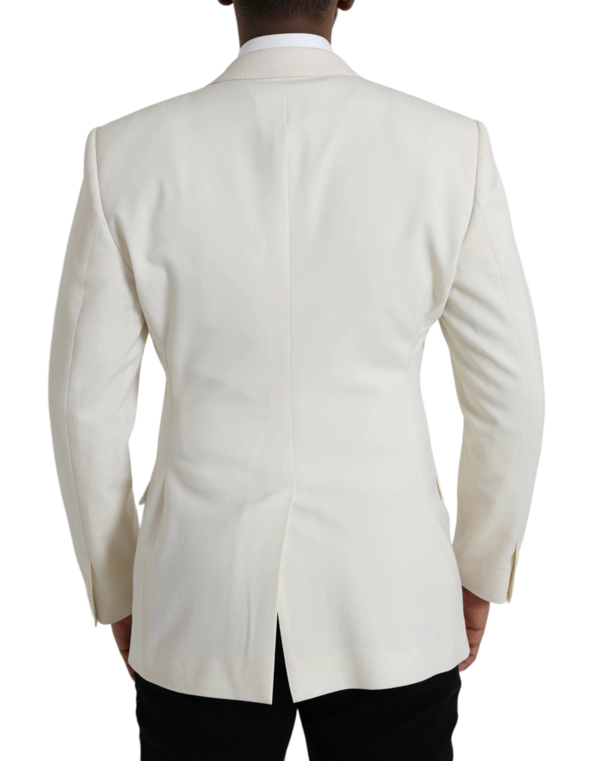 Dolce & Gabbana White Wool MARTINI Double Breasted Blazer by Dolce & Gabbana