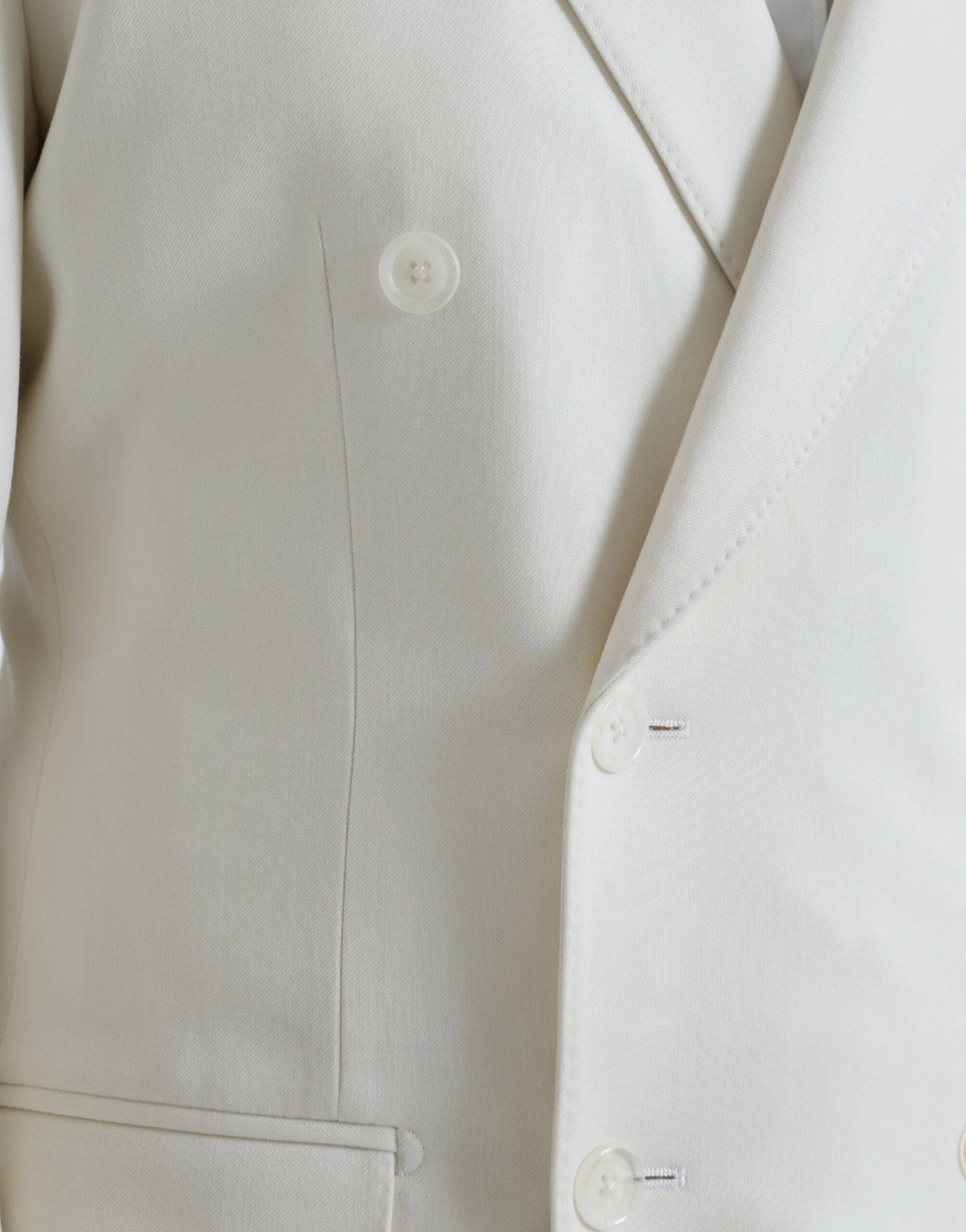Dolce & Gabbana White Wool MARTINI Double Breasted Blazer by Dolce & Gabbana