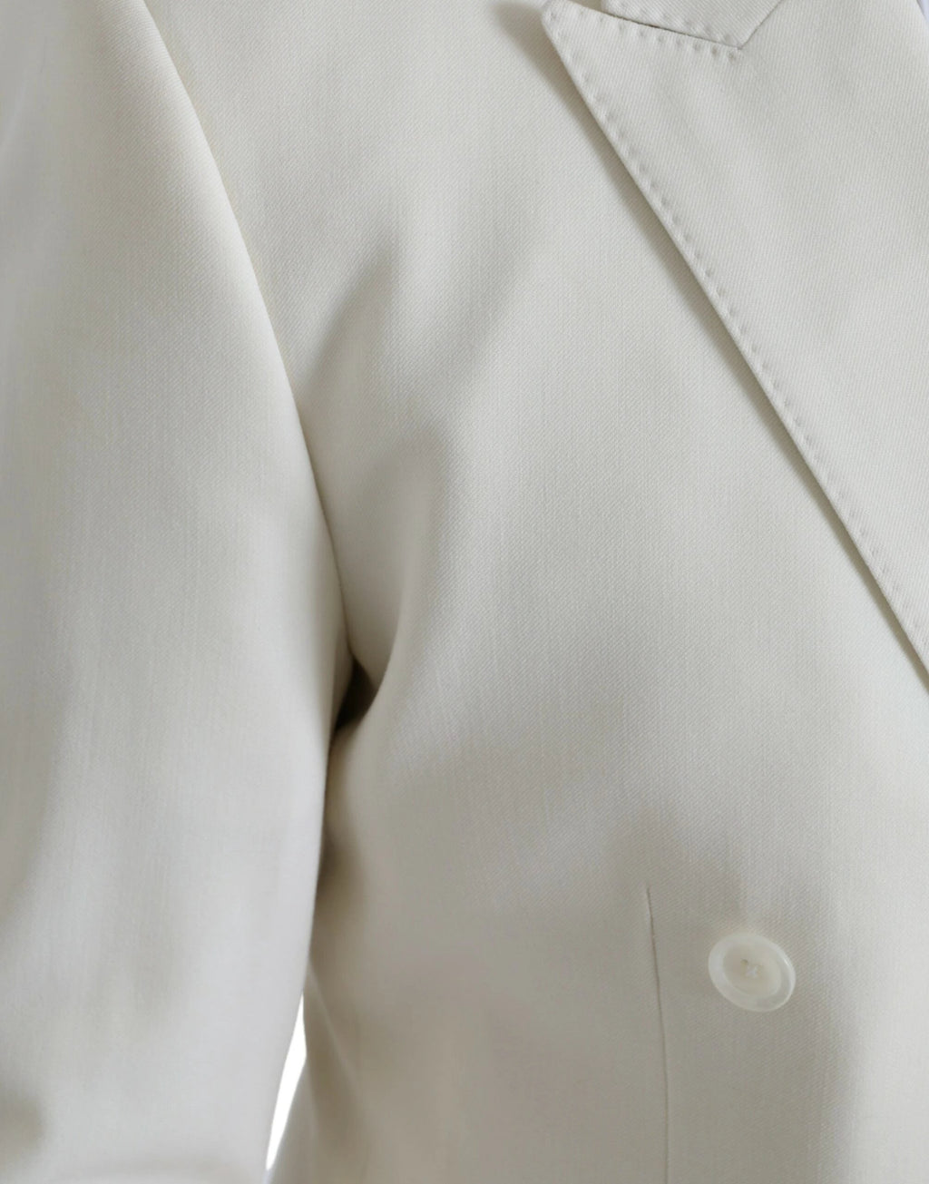 Dolce & Gabbana White Wool MARTINI Double Breasted Blazer by Dolce & Gabbana