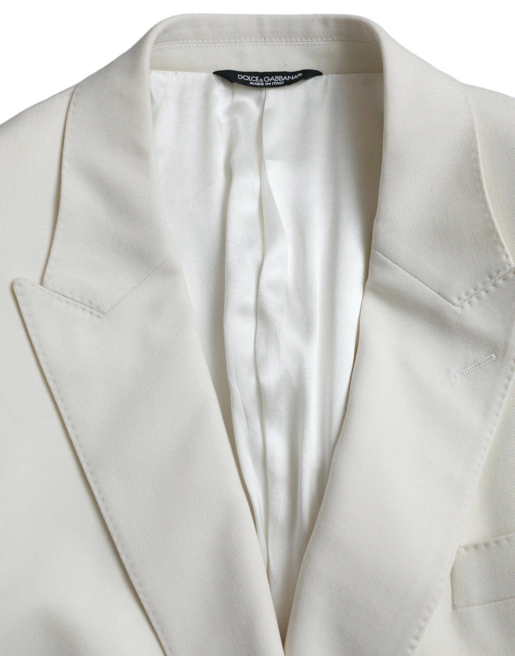 Dolce & Gabbana White Wool MARTINI Double Breasted Blazer by Dolce & Gabbana