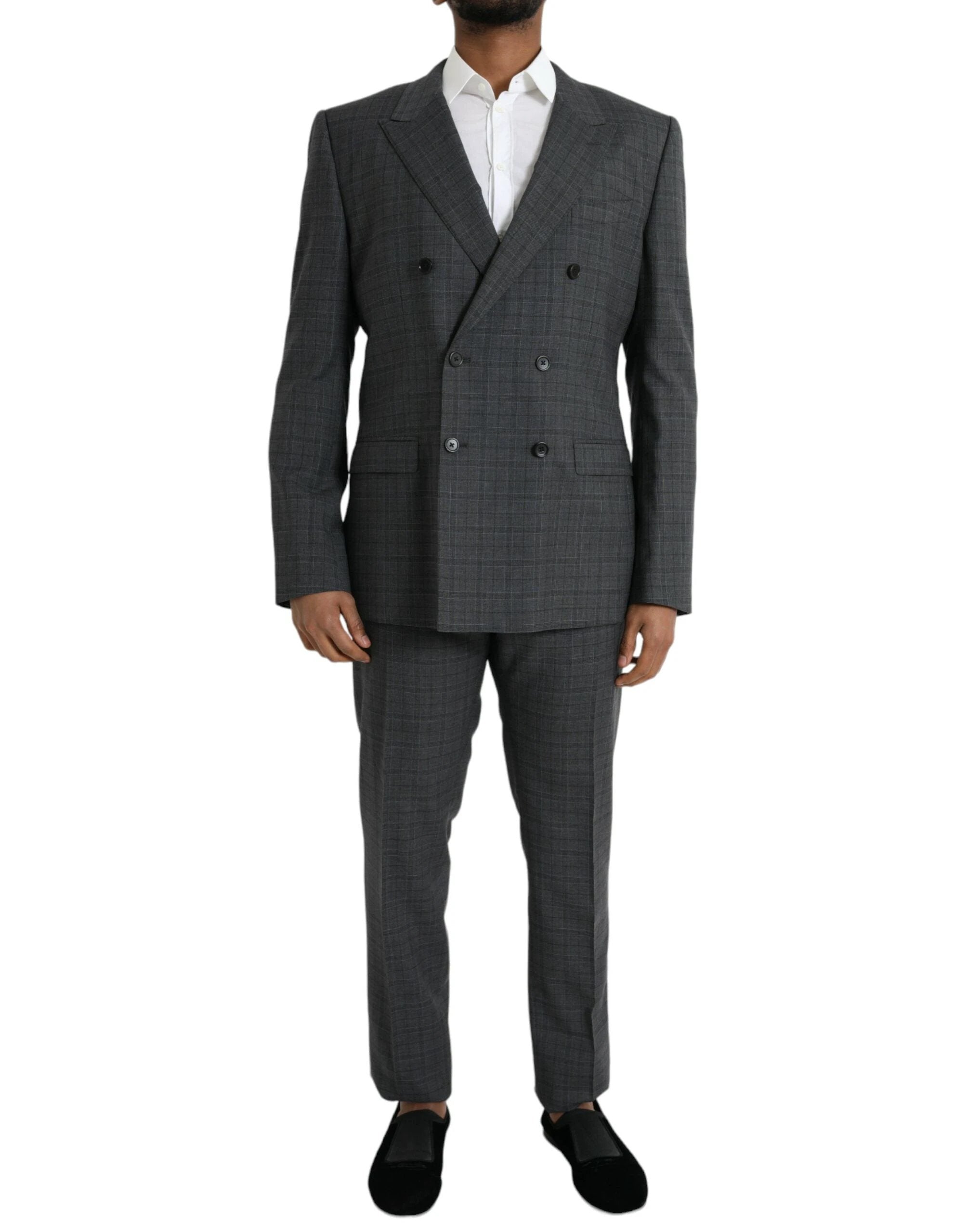 Dolce & Gabbana Gray Plaid Wool MARTINI Formal 2 Piece Suit by Dolce & Gabbana