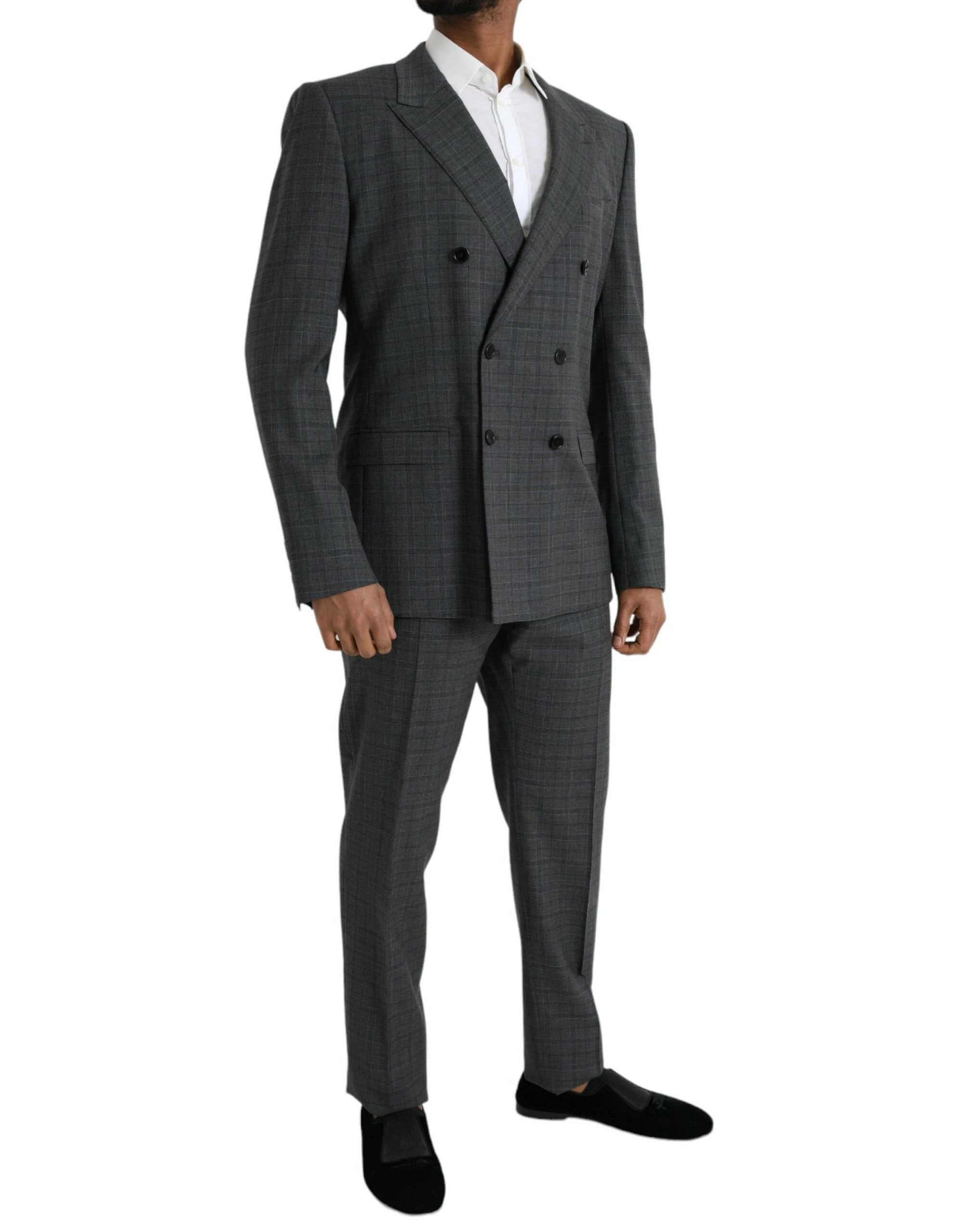 Dolce & Gabbana Gray Plaid Wool MARTINI Formal 2 Piece Suit by Dolce & Gabbana