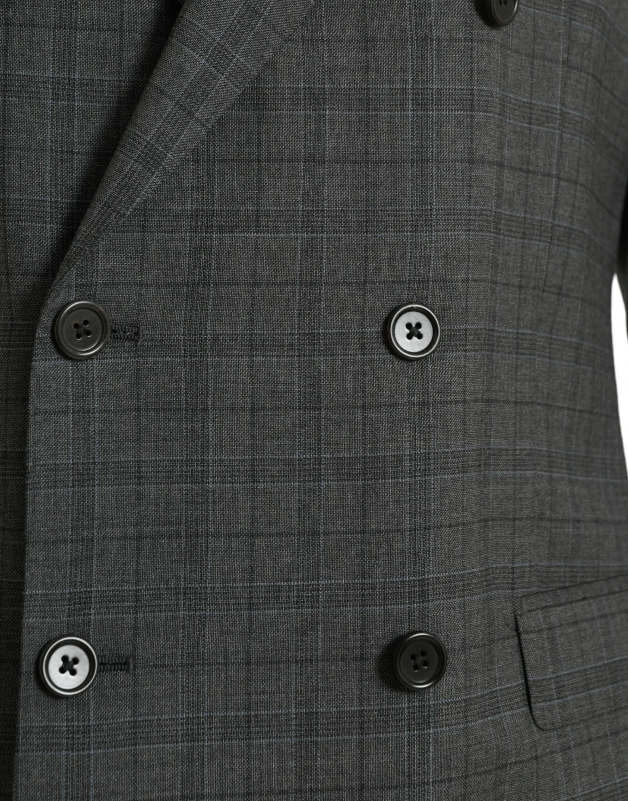 Dolce & Gabbana Gray Plaid Wool MARTINI Formal 2 Piece Suit by Dolce & Gabbana