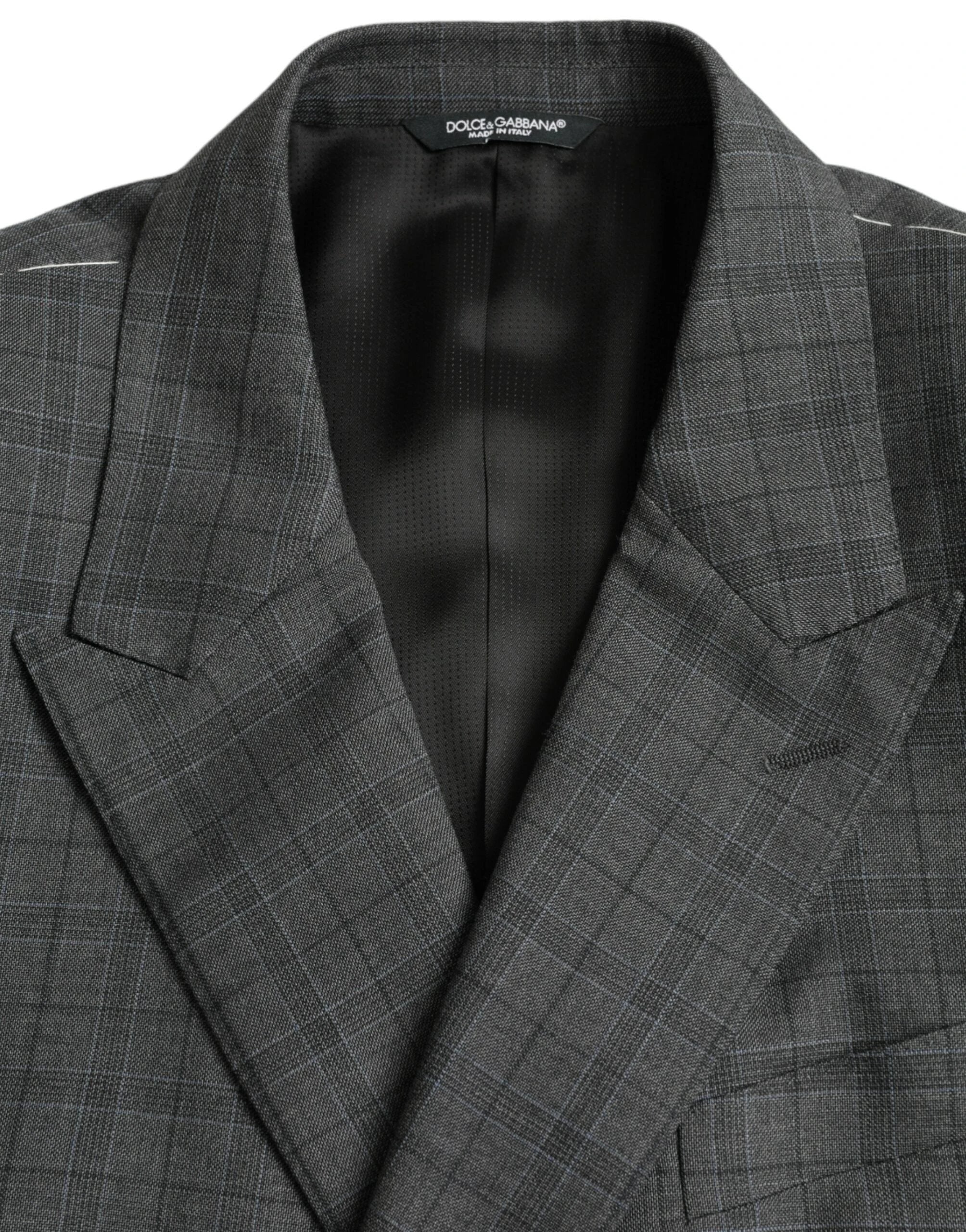 Dolce & Gabbana Gray Plaid Wool MARTINI Formal 2 Piece Suit by Dolce & Gabbana