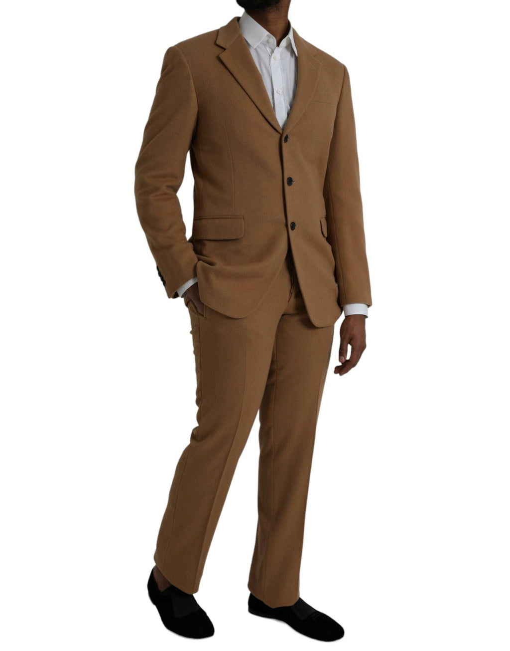 Prada Brown Cashmere 2 Piece Single Breasted Suit by Prada