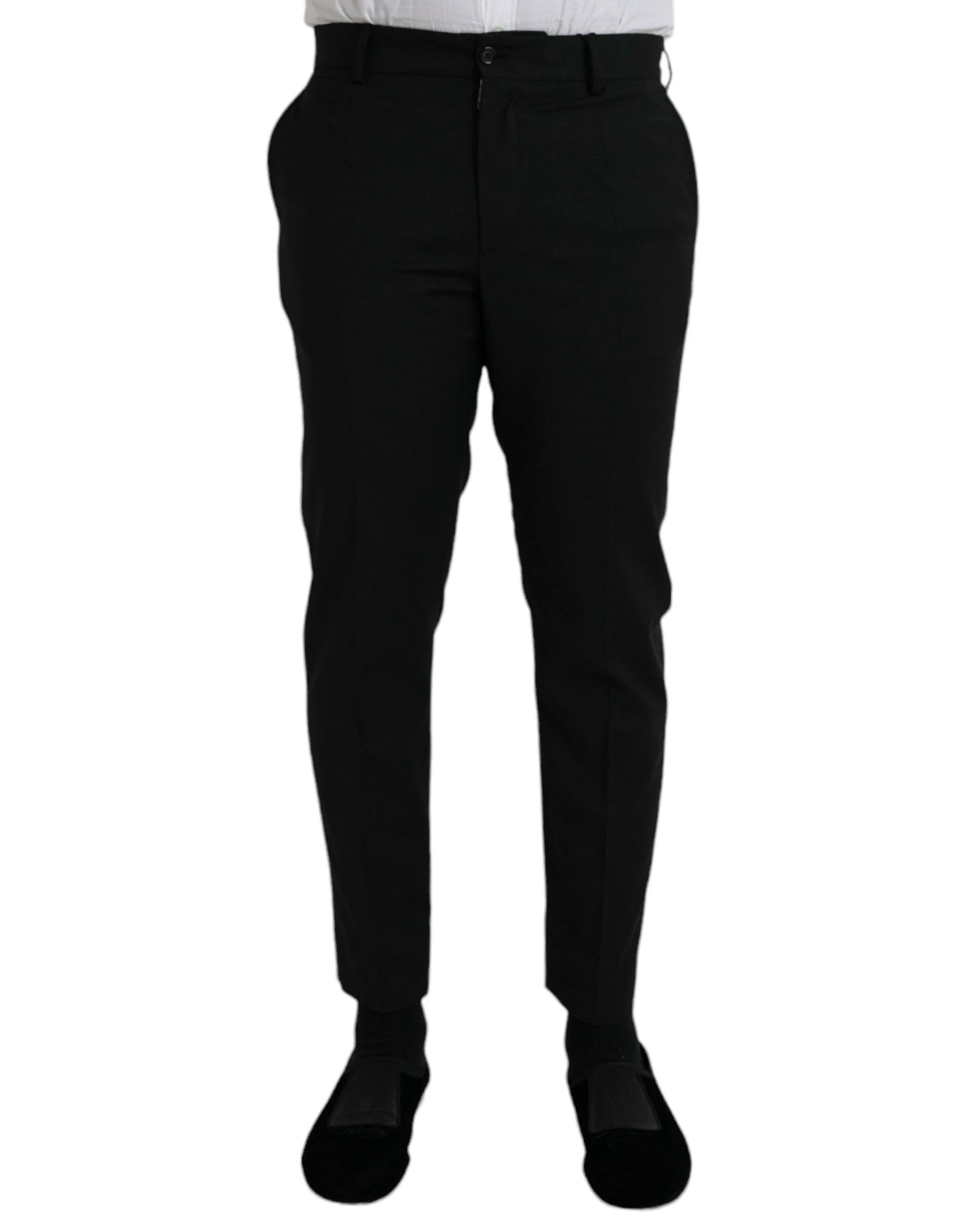 Dolce & Gabbana Black Wool SlimFit Dress Formal Pants by Dolce & Gabbana