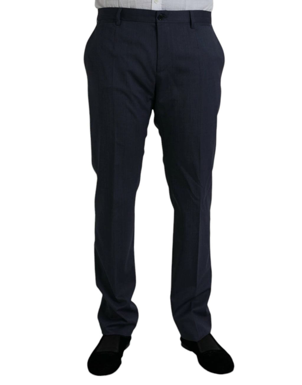Dolce & Gabbana Blue Wool Slim Fit Dress Formal Pants by Dolce & Gabbana