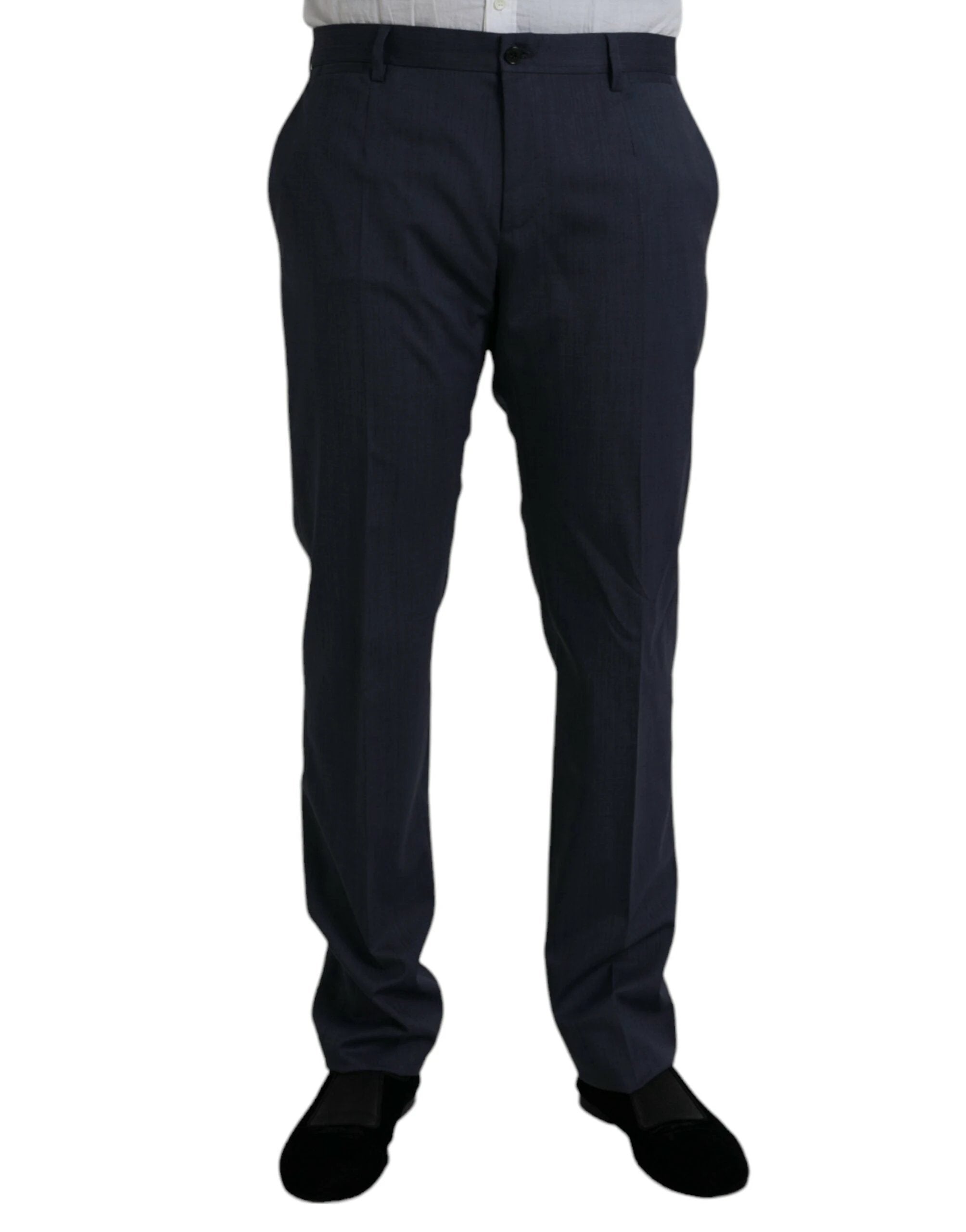 Dolce & Gabbana Blue Wool Slim Fit Dress Formal Pants by Dolce & Gabbana