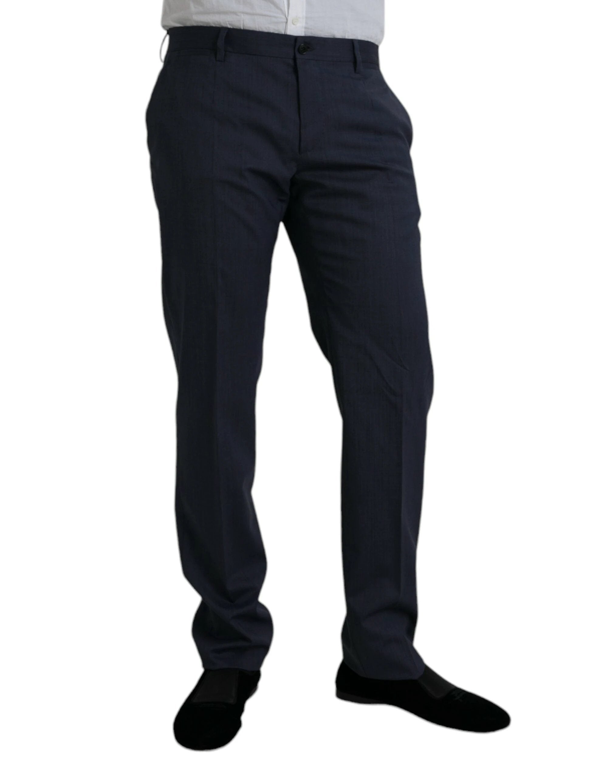 Dolce & Gabbana Blue Wool Slim Fit Dress Formal Pants by Dolce & Gabbana