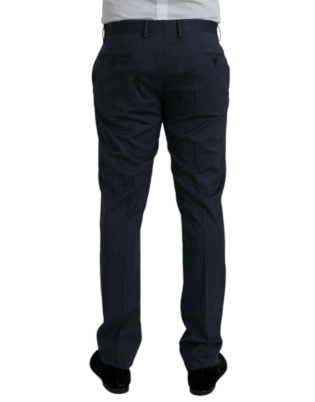Dolce & Gabbana Blue Wool Slim Fit Dress Formal Pants by Dolce & Gabbana
