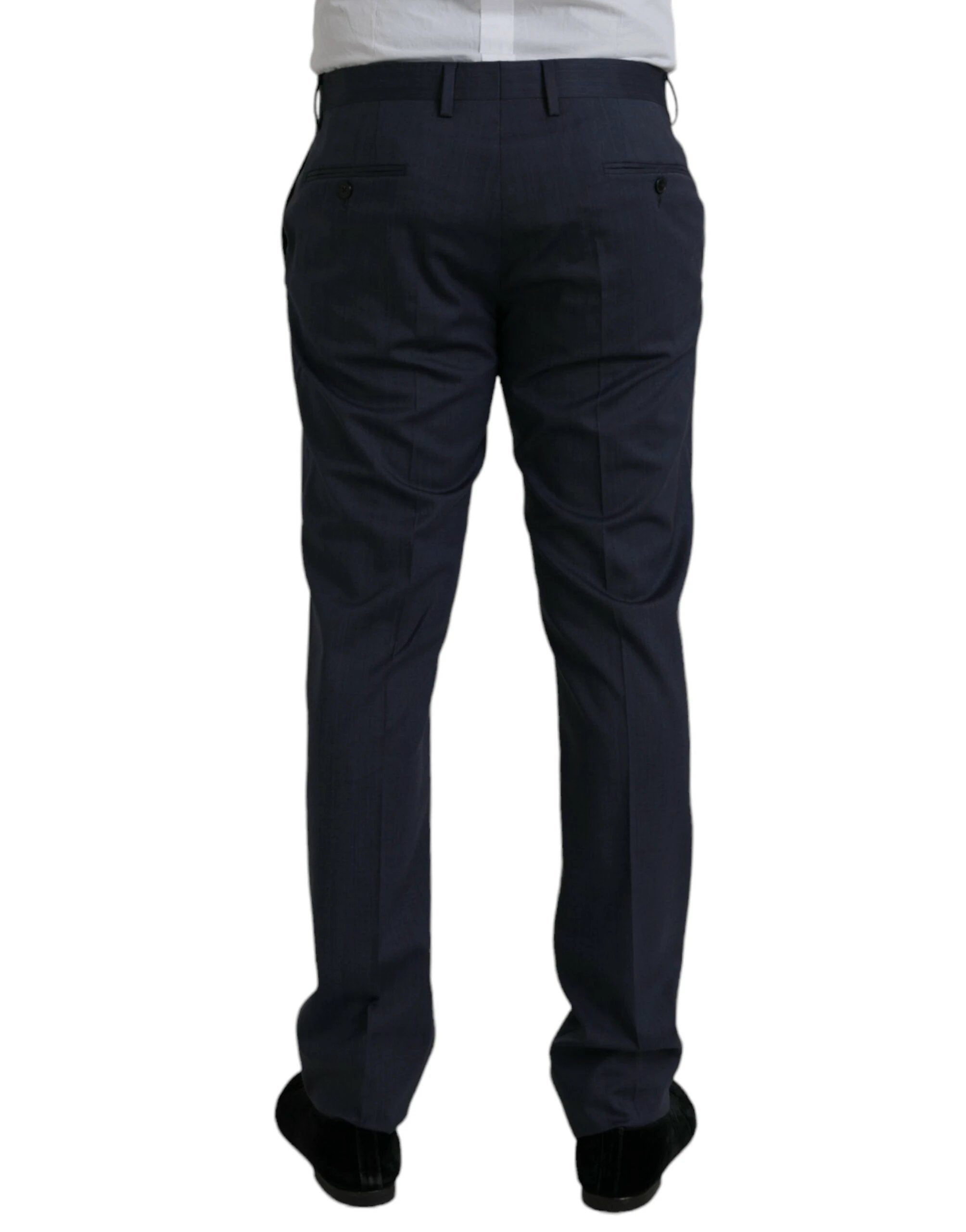 Dolce & Gabbana Blue Wool Slim Fit Dress Formal Pants by Dolce & Gabbana