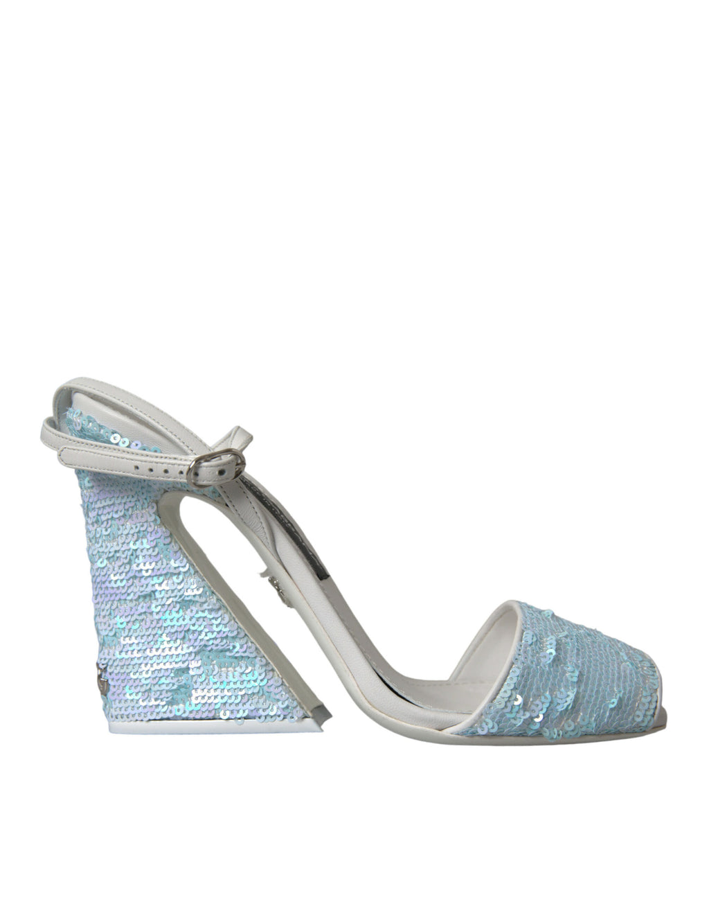 Sandales à bride cheville Dolce &amp; Gabbana bleu clair à sequins