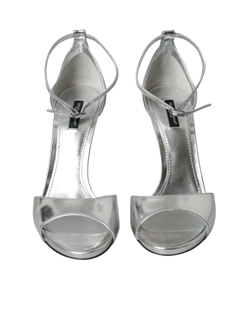 Dolce & Gabbana Silver KEIRA Leather Heels Sandals Shoes by Dolce & Gabbana