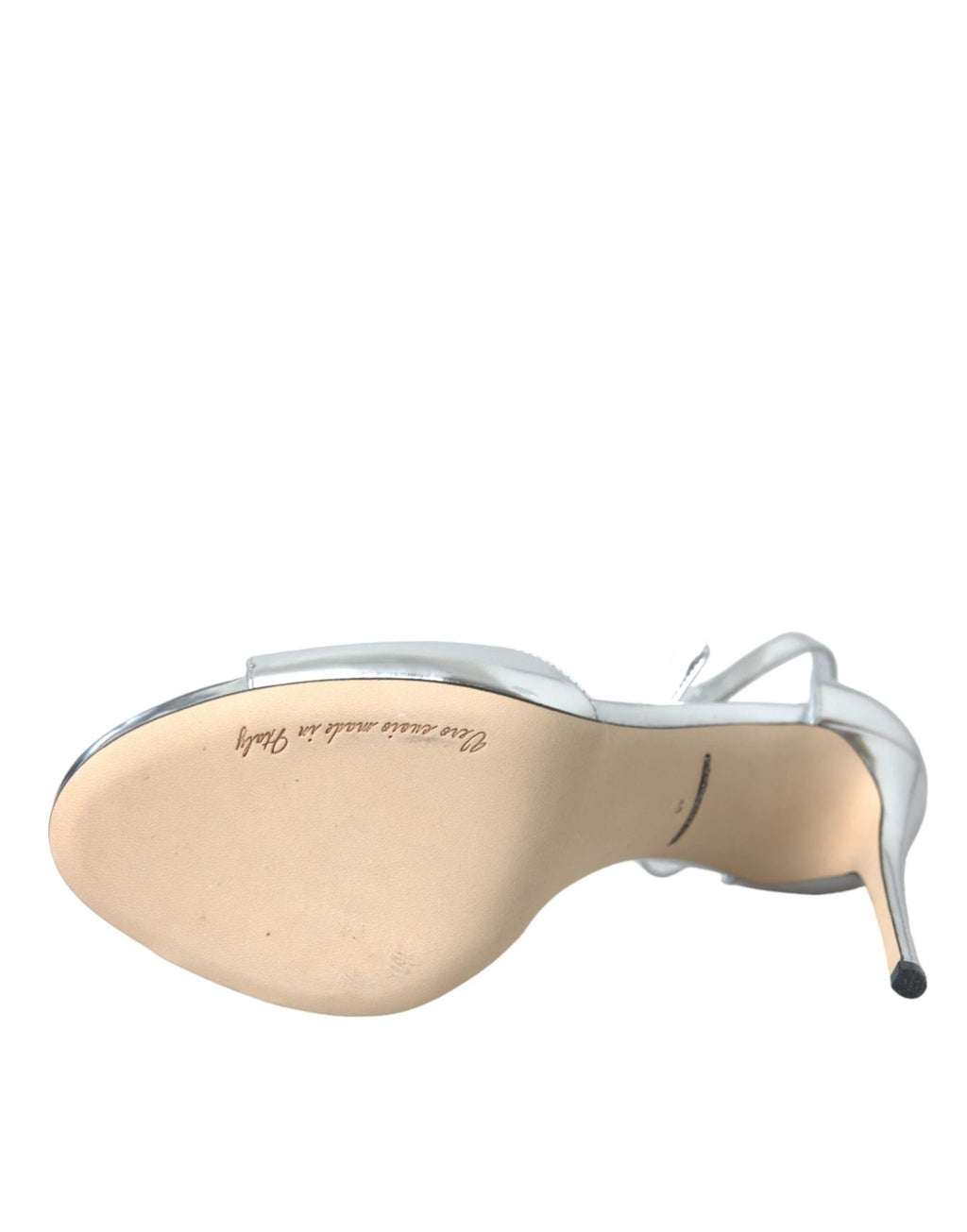 Dolce & Gabbana Silver KEIRA Leather Heels Sandals Shoes by Dolce & Gabbana