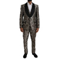 Dolce & Gabbana Brown Floral Jacquard Formal 3 Piece Suit by Dolce & Gabbana
