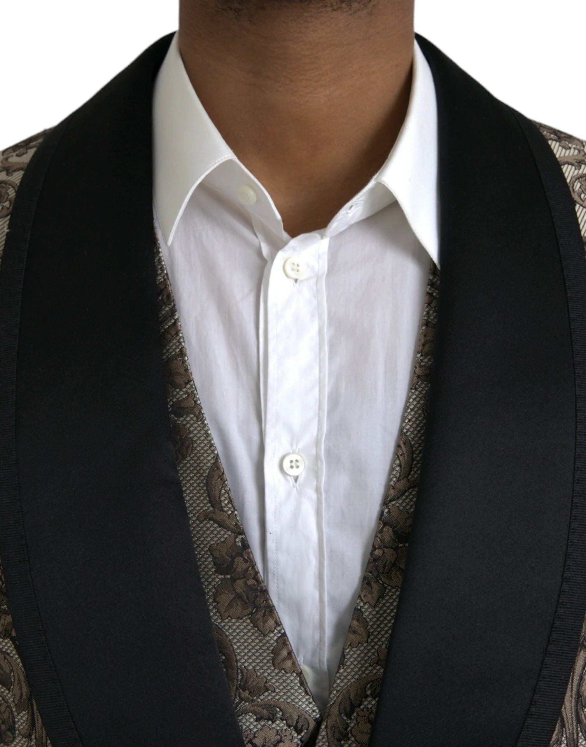 Dolce & Gabbana Brown Floral Jacquard Formal 3 Piece Suit by Dolce & Gabbana