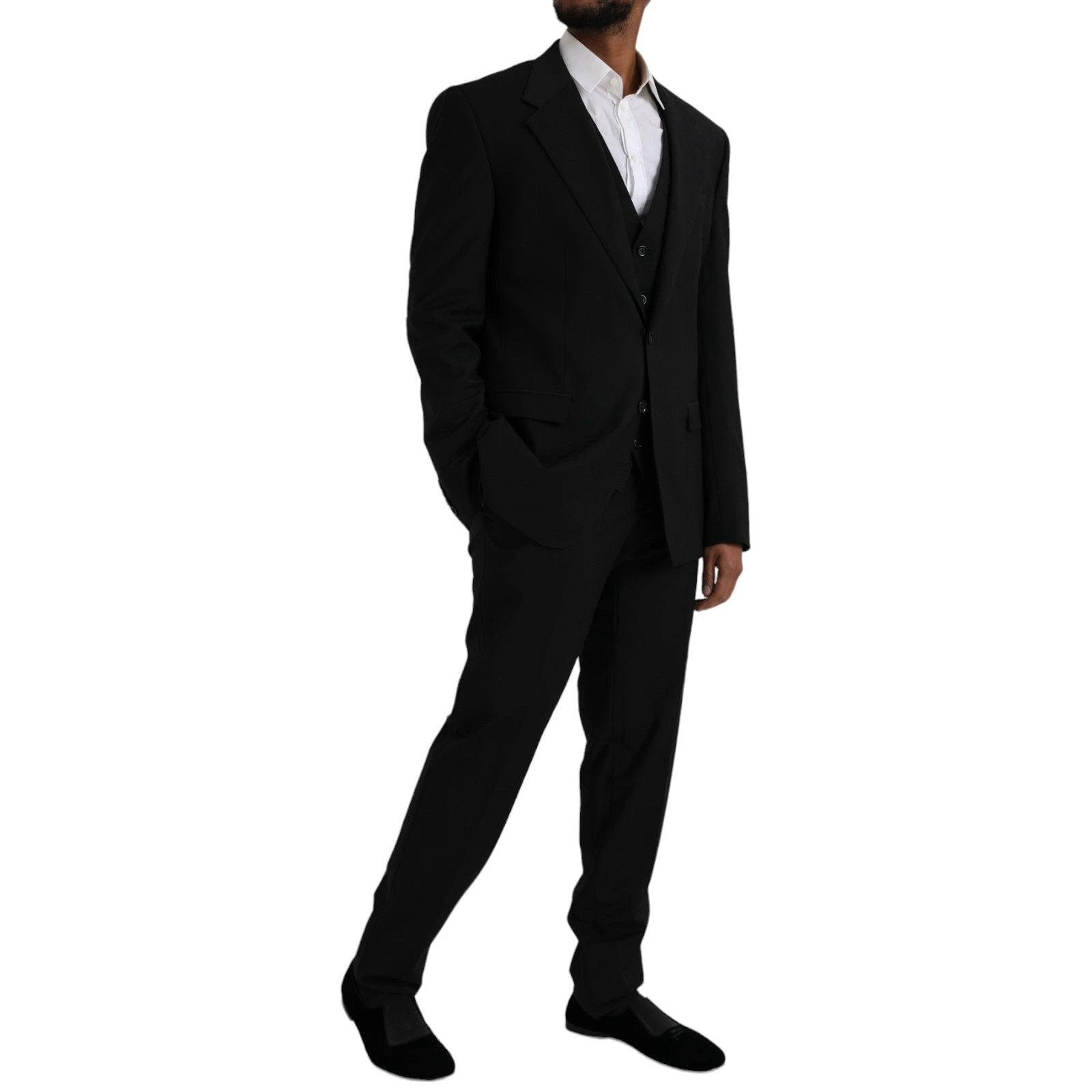 Dolce & Gabbana Black Polyester STAFF Formal 3 Piece Suit by Dolce & Gabbana