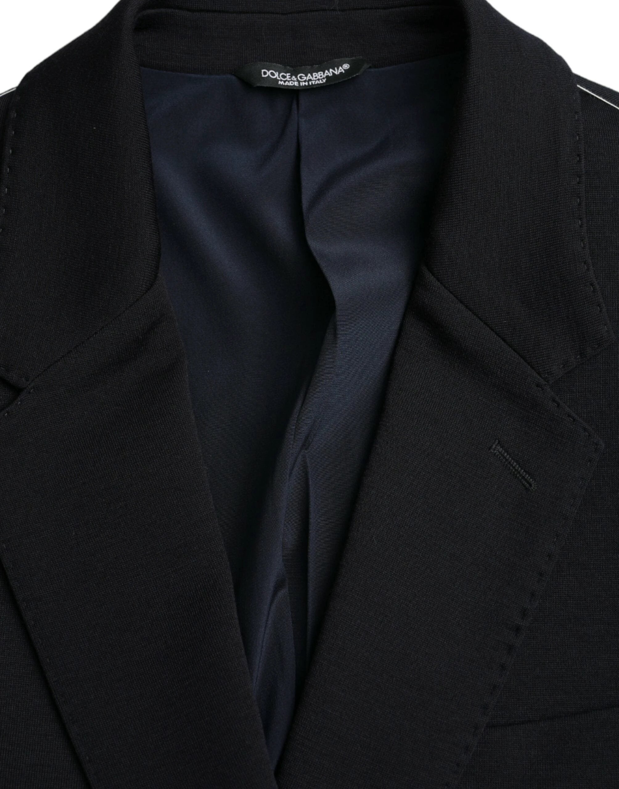 Dolce & Gabbana Black Wool Single Breasted Coat Blazer by Dolce & Gabbana