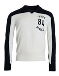 Dolce & Gabbana White Black SICILIA Henley Shirt Pullover Sweater by Dolce & Gabbana