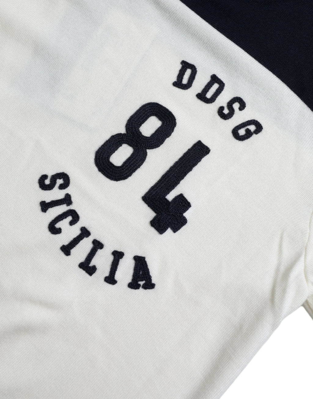Dolce & Gabbana White Black SICILIA Henley Shirt Pullover Sweater by Dolce & Gabbana