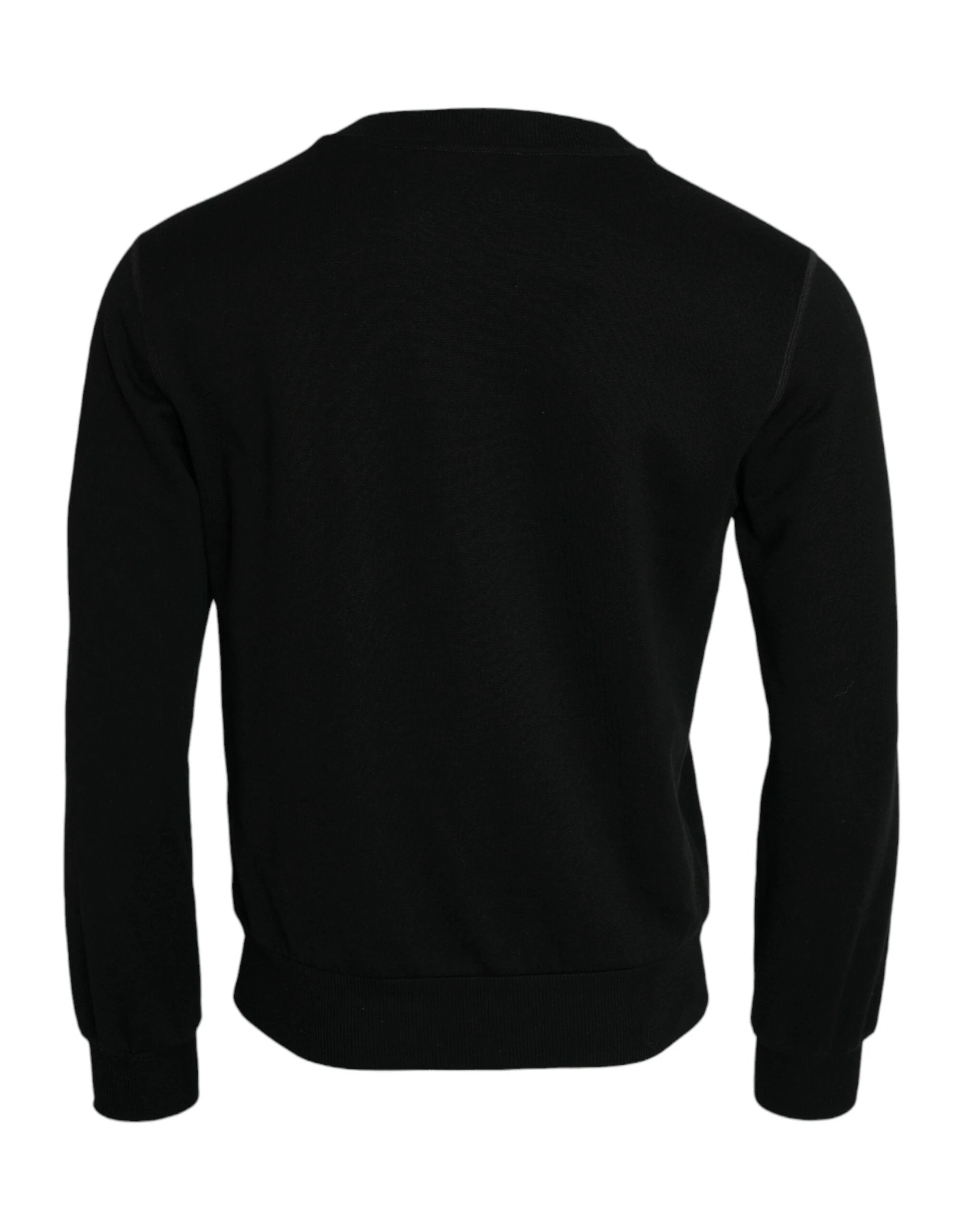 Dolce & Gabbana Black Cotton Long Sleeves Sweatshirt Sweater by Dolce & Gabbana