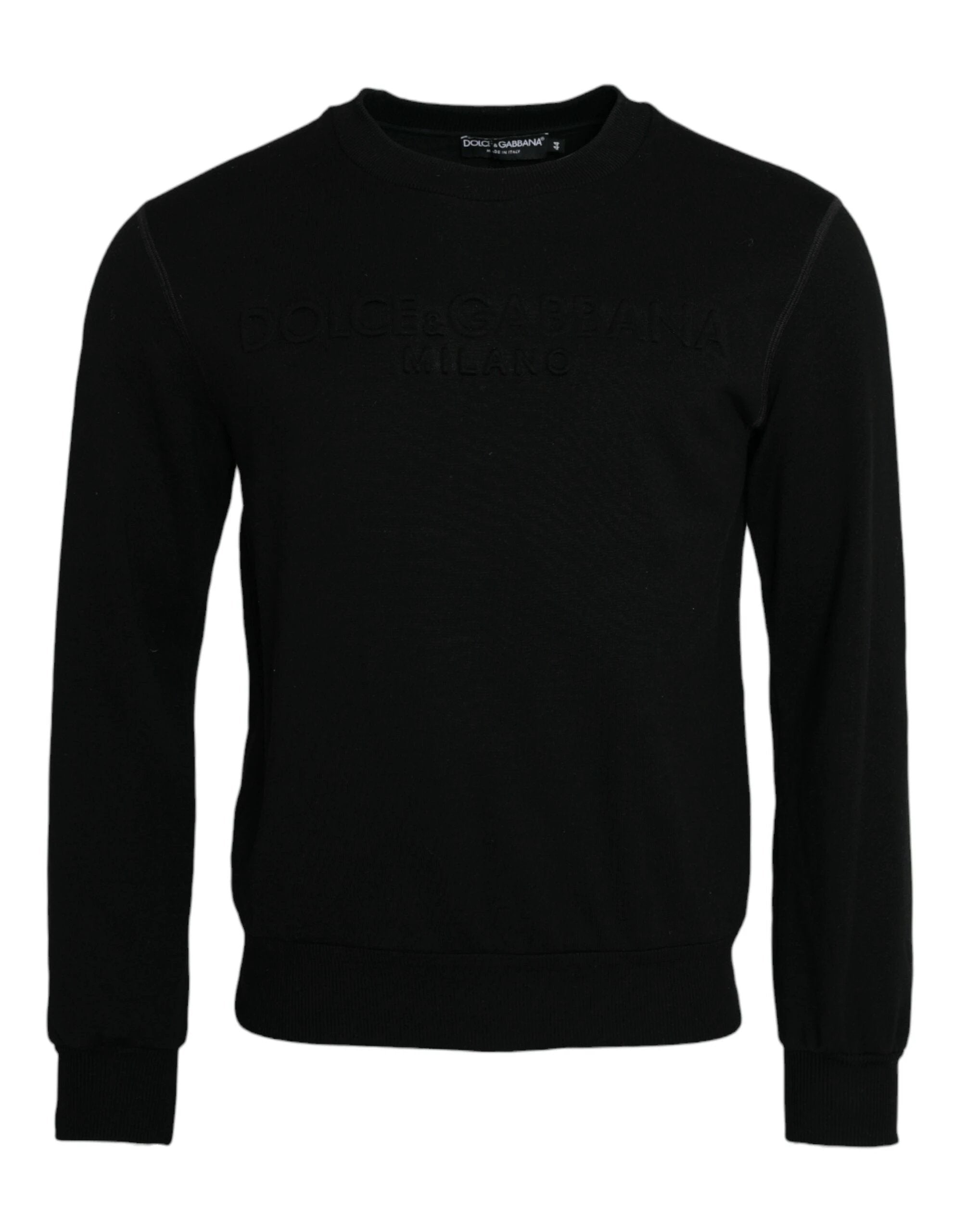 Dolce & Gabbana Black Cotton Long Sleeves Sweatshirt Sweater by Dolce & Gabbana