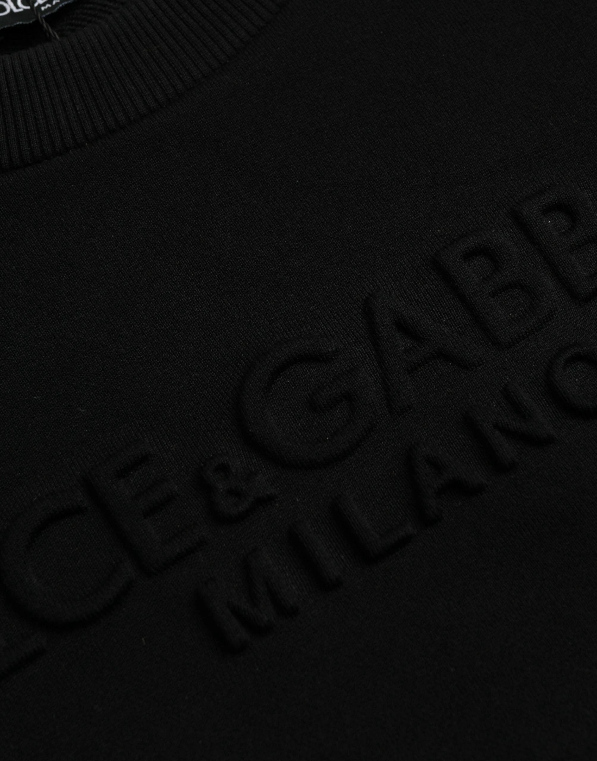 Dolce & Gabbana Black Cotton Long Sleeves Sweatshirt Sweater by Dolce & Gabbana