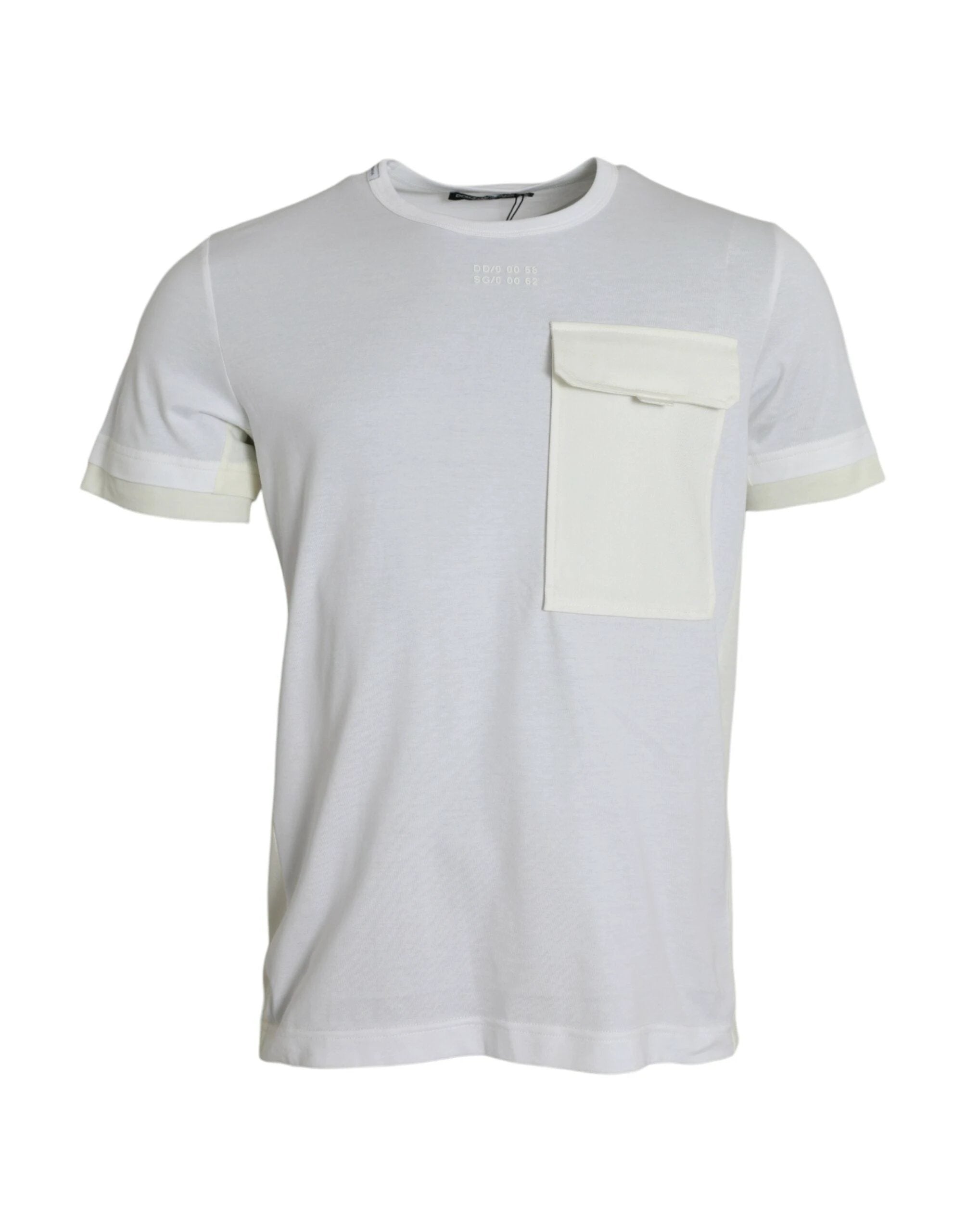 Dolce & Gabbana White Cotton Pocket Short Sleeves T-shirt by Dolce & Gabbana