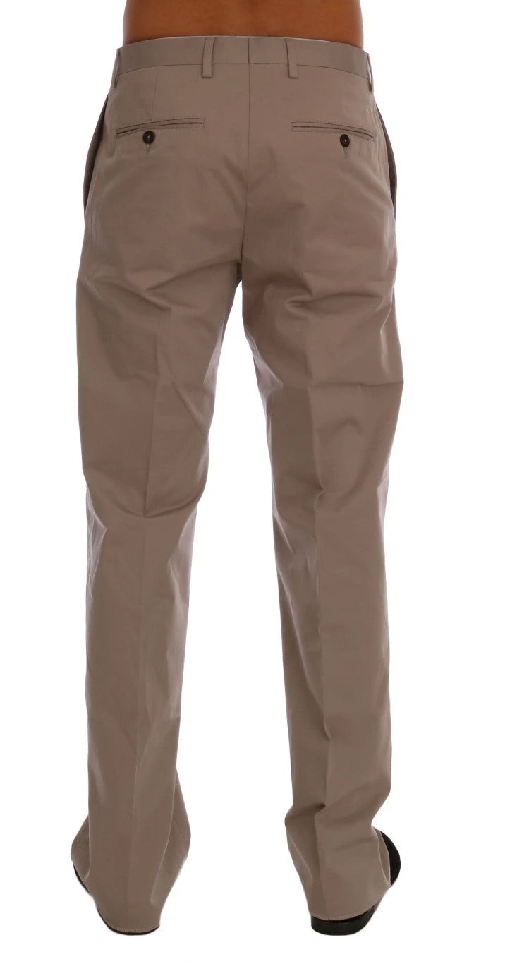 Dolce & Gabbana Beige Cotton Stretch Chinos Pants by Dolce & Gabbana