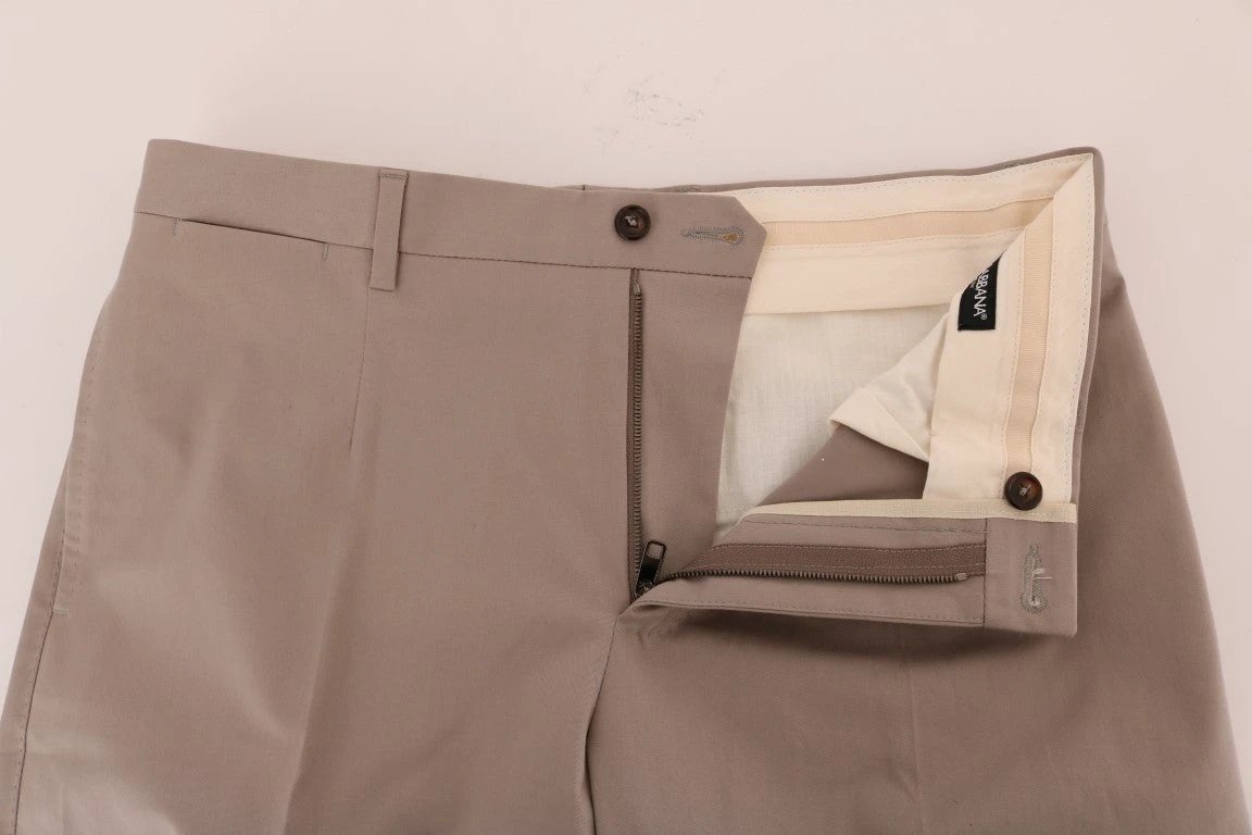 Dolce & Gabbana Beige Cotton Stretch Chinos Pants by Dolce & Gabbana