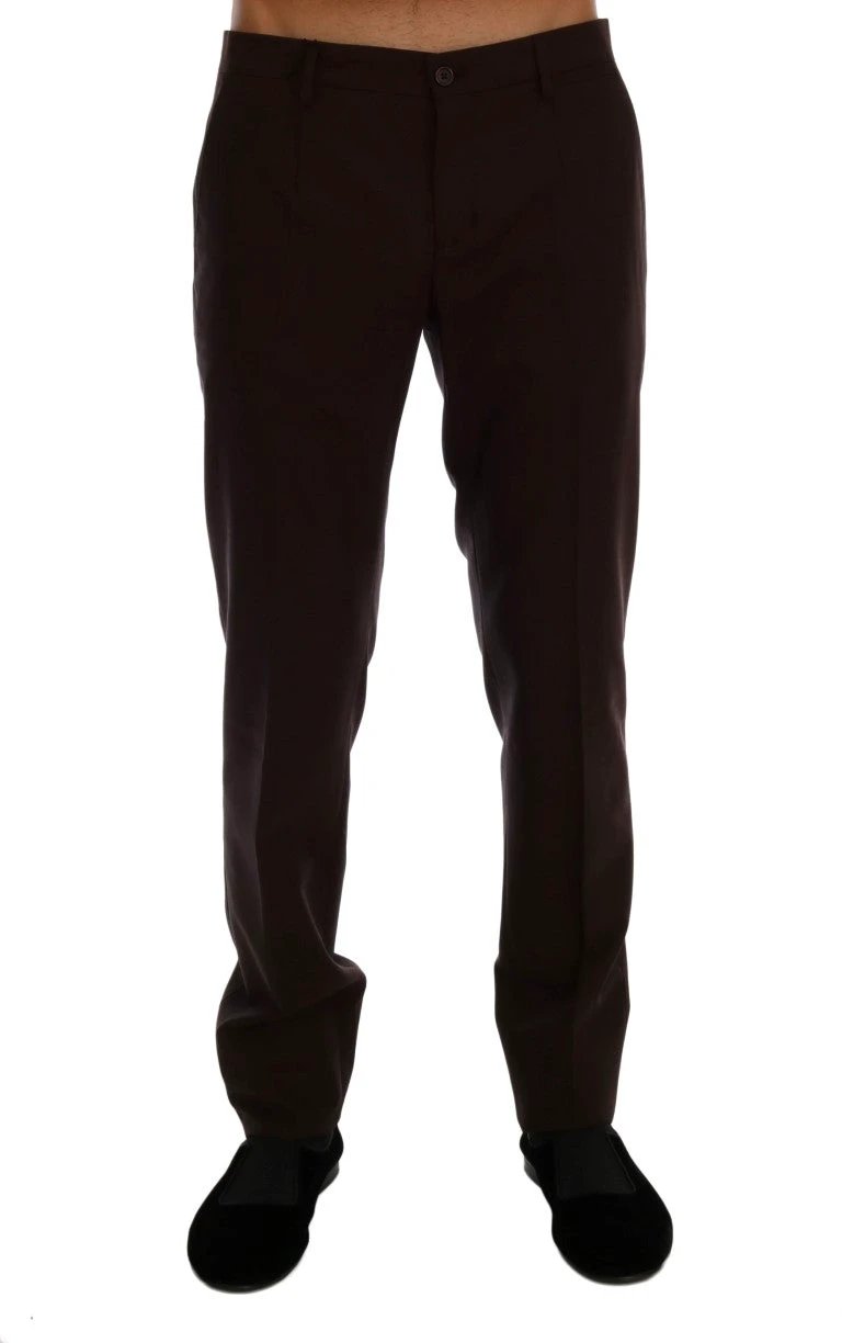 Dolce & Gabbana Purple Wool Stretch Formal Pants by Dolce & Gabbana