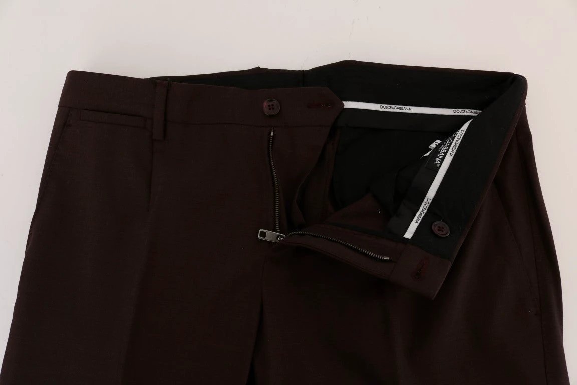 Dolce & Gabbana Purple Wool Stretch Formal Pants by Dolce & Gabbana