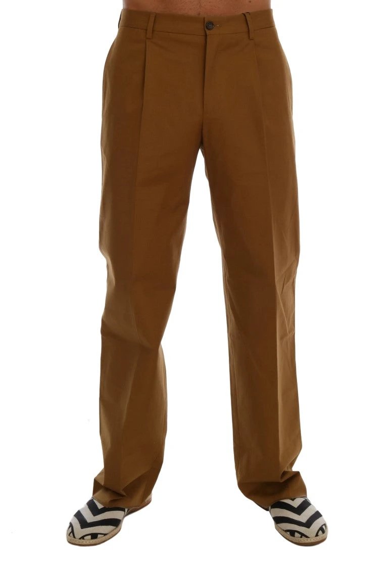 Dolce & Gabbana Brown Stretch Cotton Pants by Dolce & Gabbana
