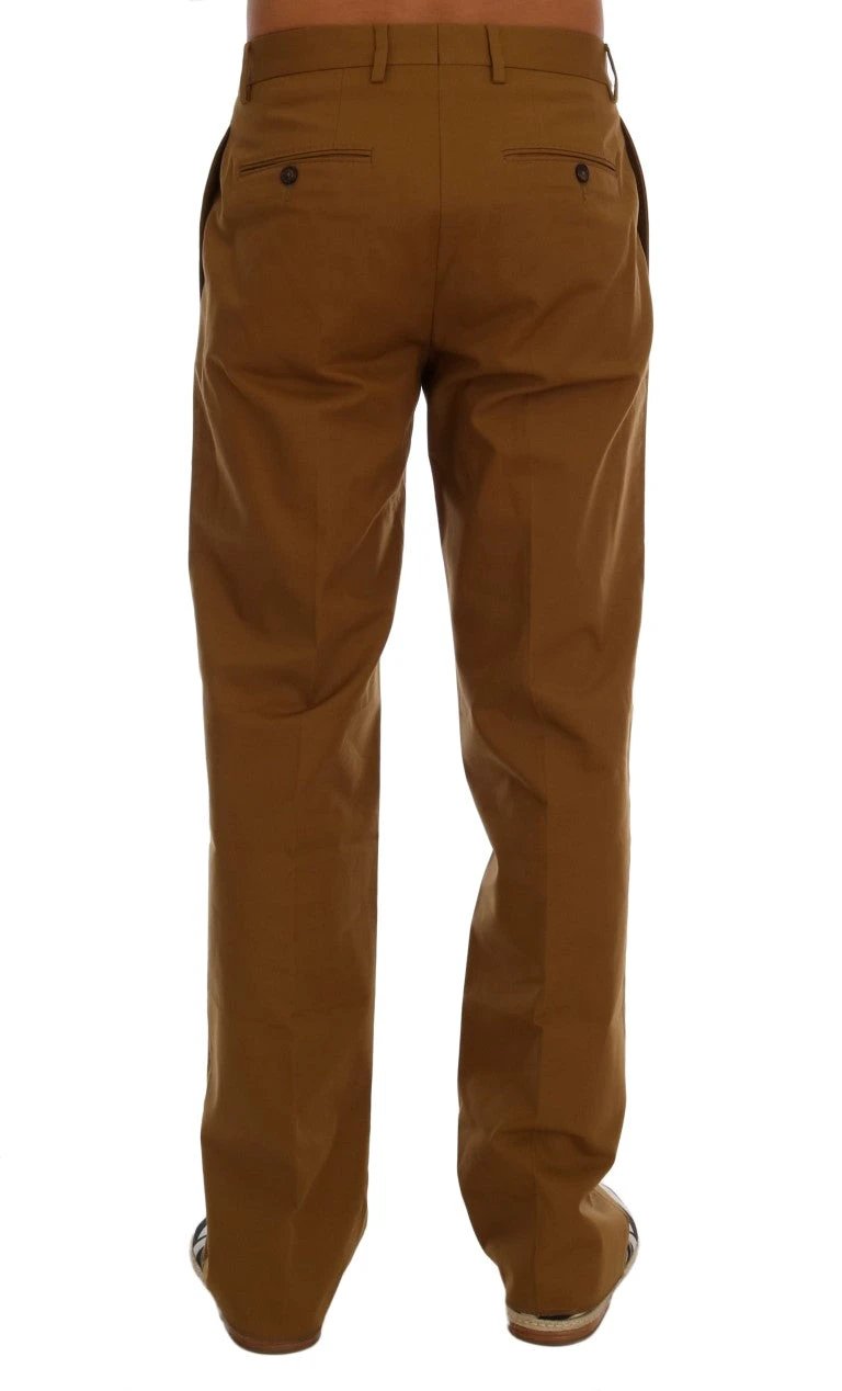 Dolce & Gabbana Brown Stretch Cotton Pants by Dolce & Gabbana