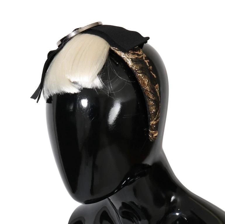 Dolce & Gabbana Black Crystal White Diadem Headband by Dolce & Gabbana