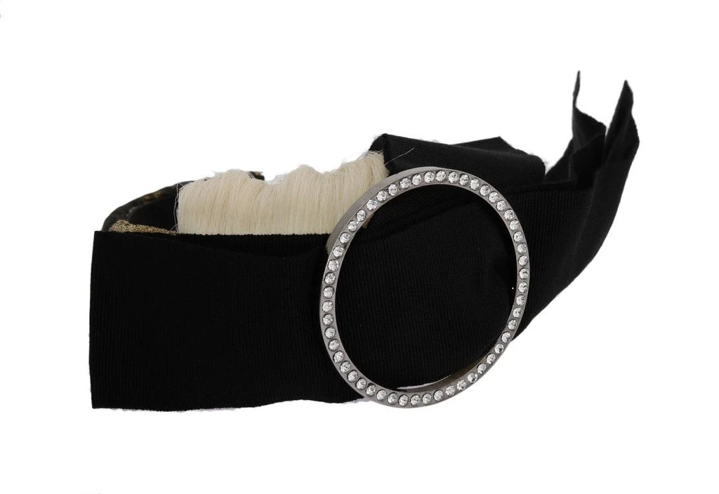 Dolce & Gabbana Black Crystal White Diadem Headband by Dolce & Gabbana