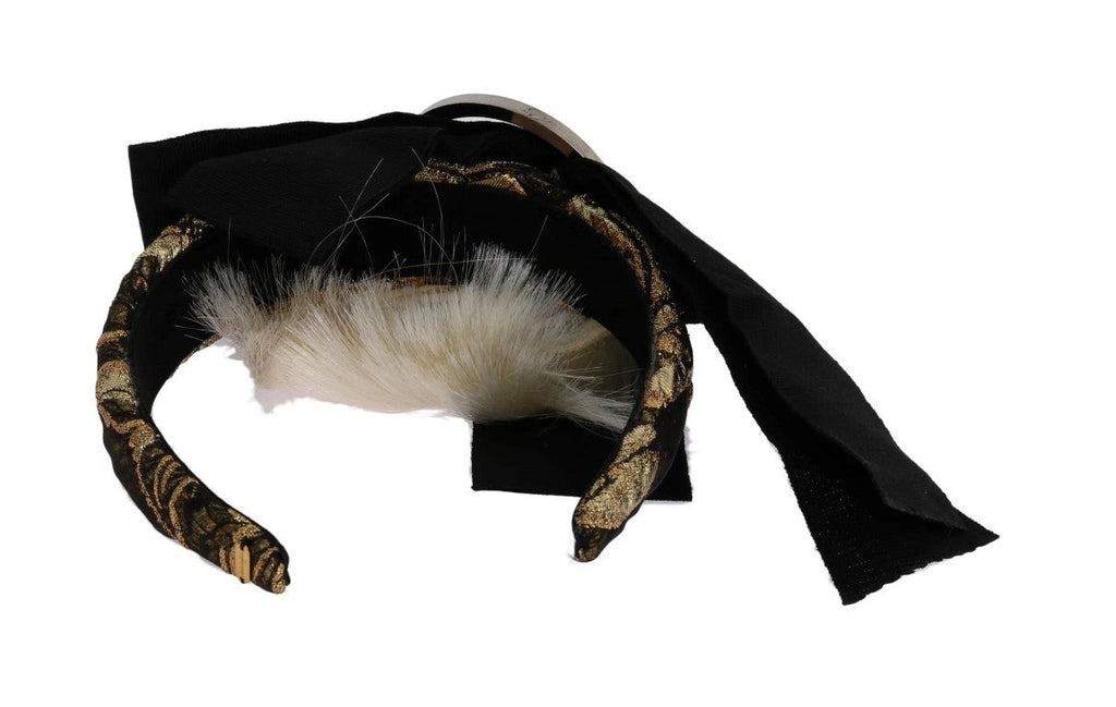 Dolce & Gabbana Black Crystal White Diadem Headband by Dolce & Gabbana