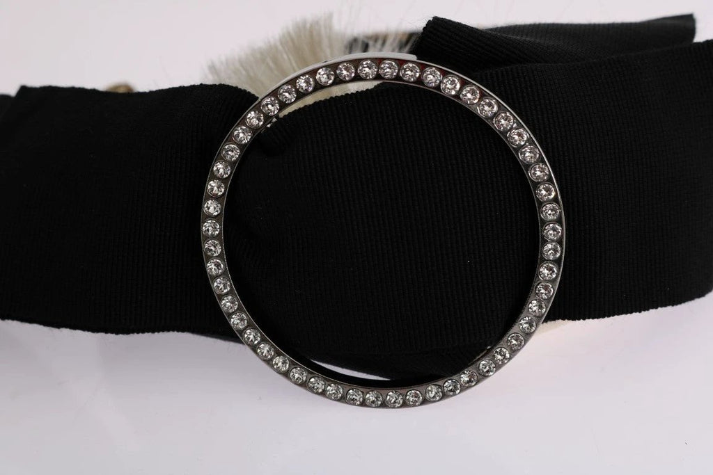 Dolce & Gabbana Black Crystal White Diadem Headband by Dolce & Gabbana