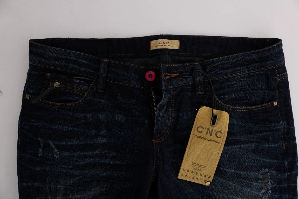 Costume National Blue Cotton Regular Fit Denim Jeans by Costume National