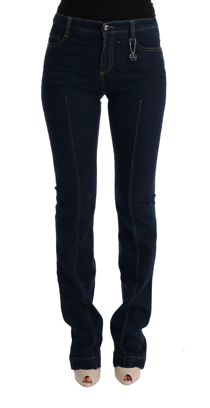 Costume National Blue Cotton Bootcut Flared Jeans by Costume National