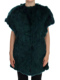 Dolce & Gabbana Green Alpaca Fur Vest Sleeveless Jacket by Dolce & Gabbana