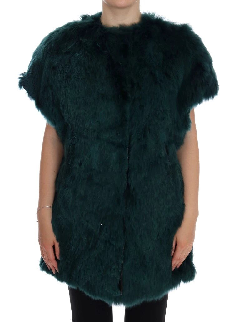 Dolce & Gabbana Green Alpaca Fur Vest Sleeveless Jacket by Dolce & Gabbana
