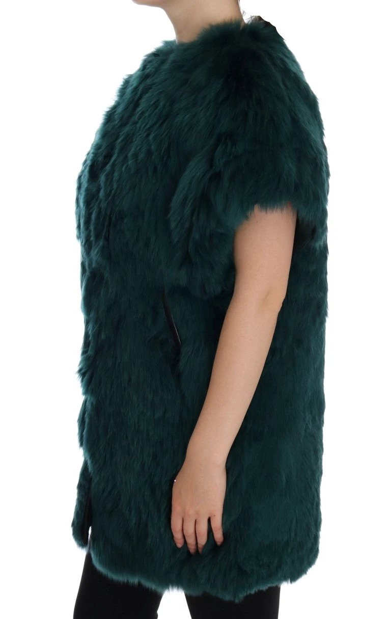 Dolce & Gabbana Green Alpaca Fur Vest Sleeveless Jacket by Dolce & Gabbana